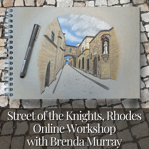 Sketch the Street of the Knights, Rhodes Online Workshop