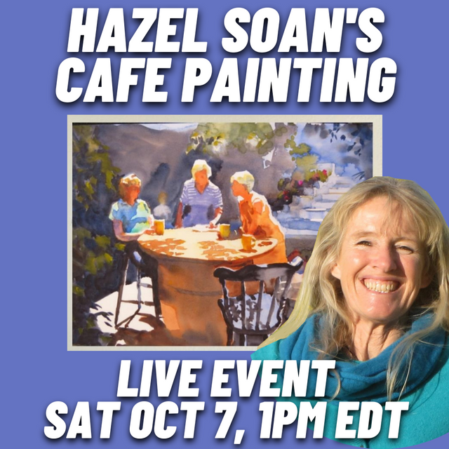 Hazel Soan teaches how to paint a cafe scene
