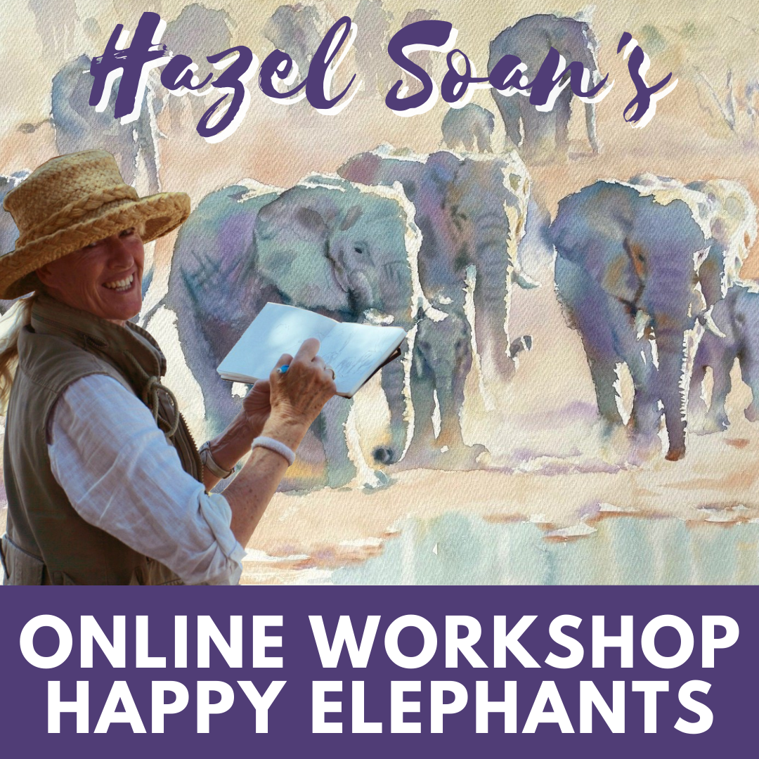 Hazel Soan's online workshop Happy Elephants